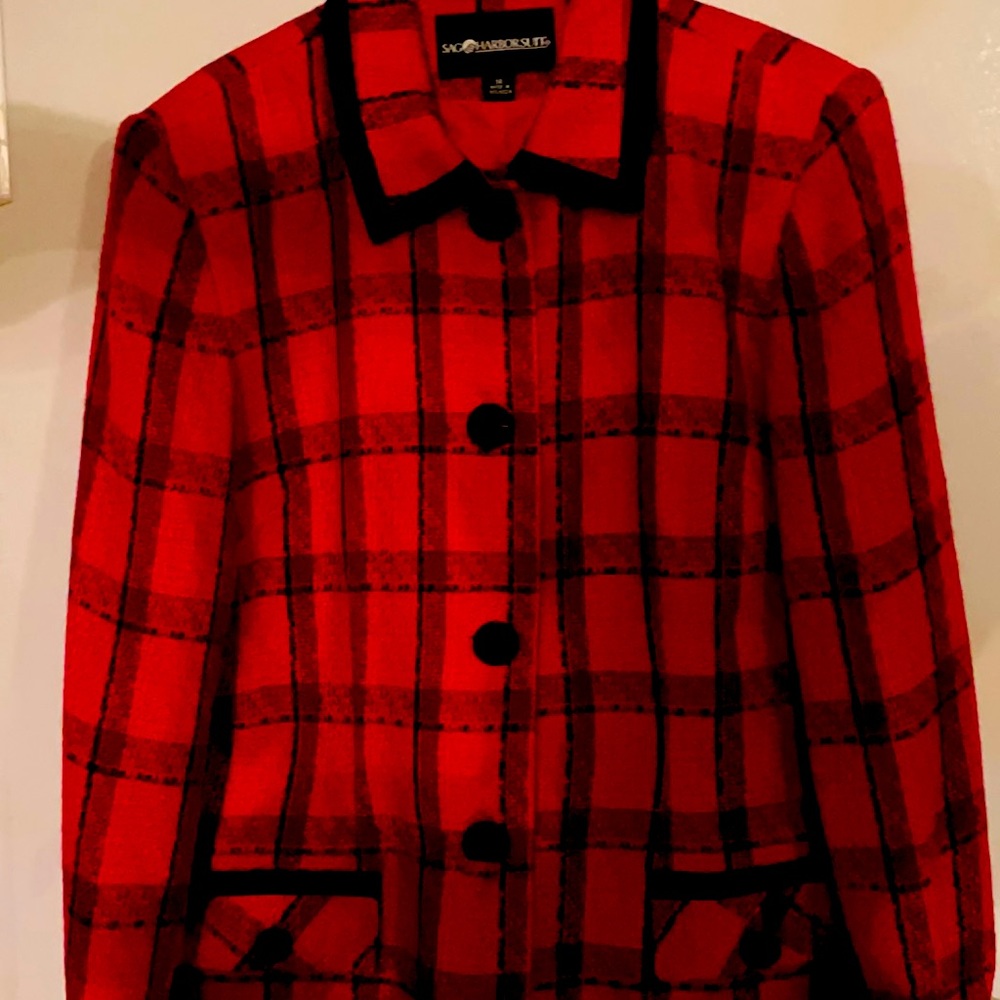 Suit jacket Red and black plaid